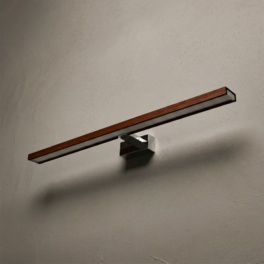 BRILAGI - LED kopalniška osvetlitev za ogledalo 3v1 WOODY MIRROR LED/15W/230V 80 cm IP44 sijajni krom/hrast-češnja