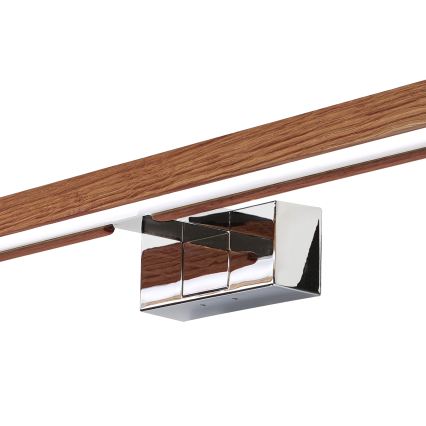 BRILAGI - LED kopalniška osvetlitev za ogledalo 3v1 WOODY MIRROR LED/15W/230V 80 cm IP44 sijajni krom/hrast-češnja