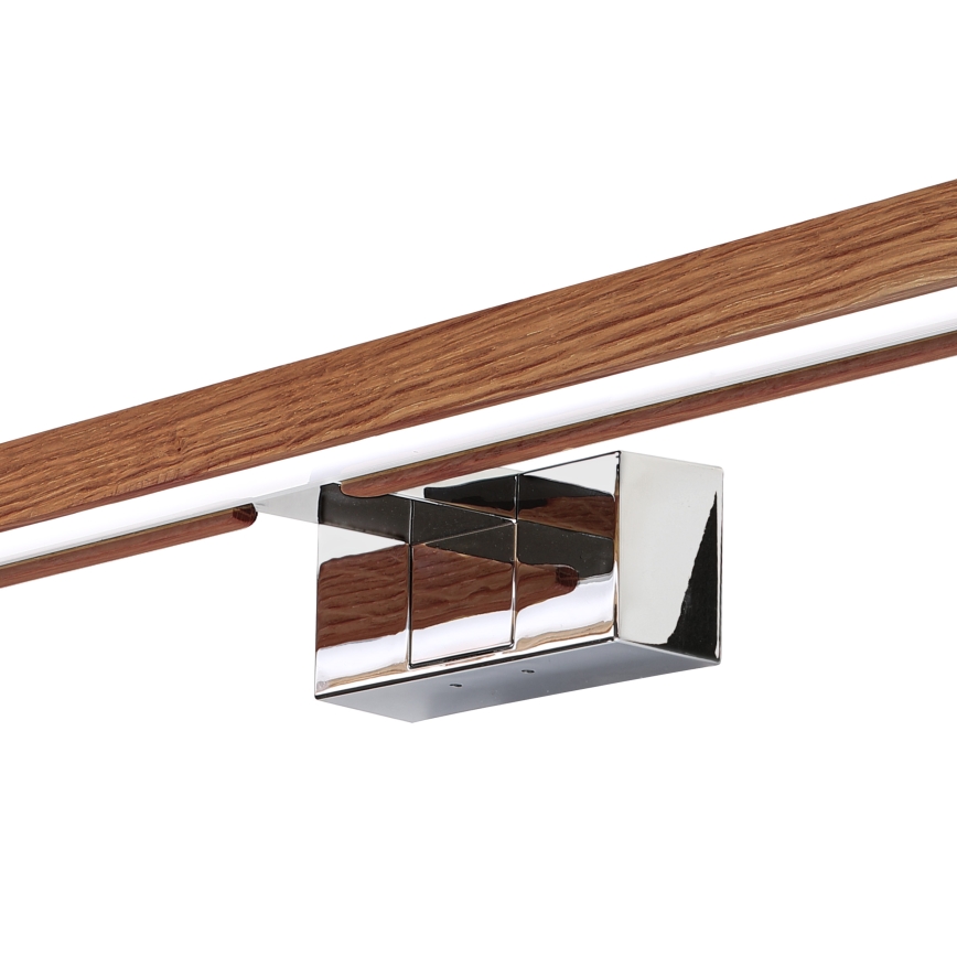 BRILAGI - LED kopalniška osvetlitev za ogledalo 3v1 WOODY MIRROR LED/15W/230V 80 cm IP44 sijajni krom/hrast-češnja