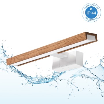 Brilagi - LED kopalniška osvetlitev za ogledalo 3 v 1 WOODY MIRROR LED/8W/230V 40 cm IP44 bela/hrast-češnja