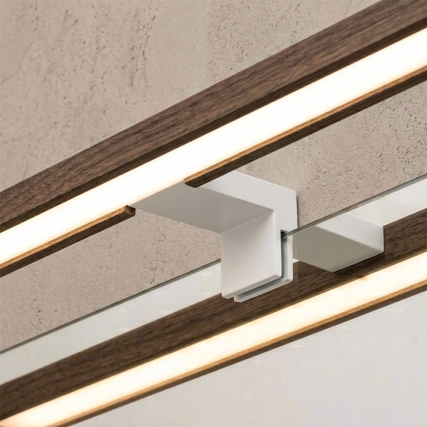 Brilagi - LED kopalniška osvetlitev ogledala 3 v 1 WOODY MIRROR LED/8W/230V 40 cm IP44 bela/hrast