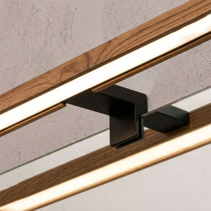 Brilagi - LED osvetlitev za kopalniško ogledalo 3v1 WOODY MIRROR LED/8W/230V 40 cm IP44 črna/hrast