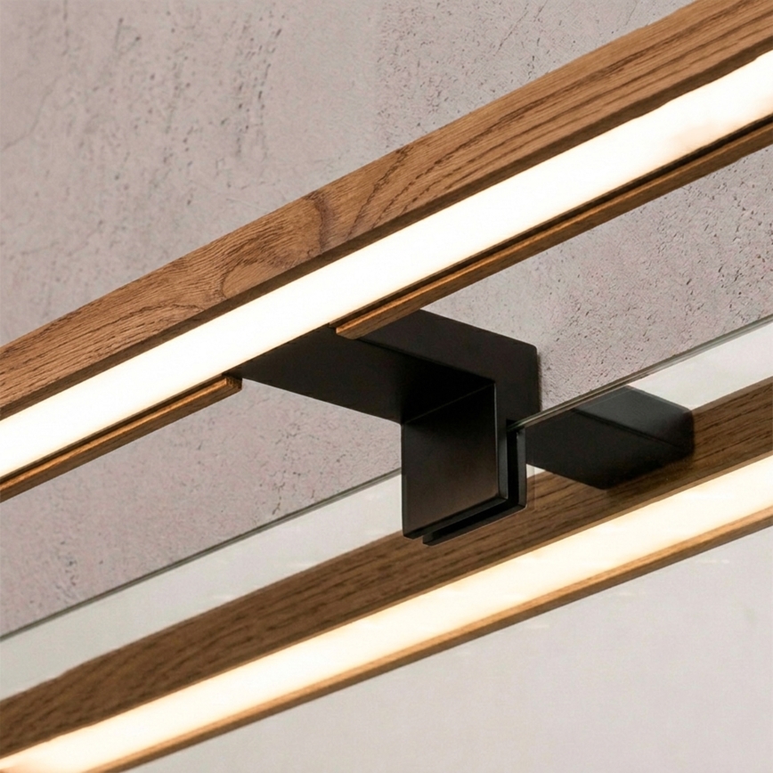 Brilagi - LED osvetlitev za kopalniško ogledalo 3v1 WOODY MIRROR LED/8W/230V 40 cm IP44 črna/hrast