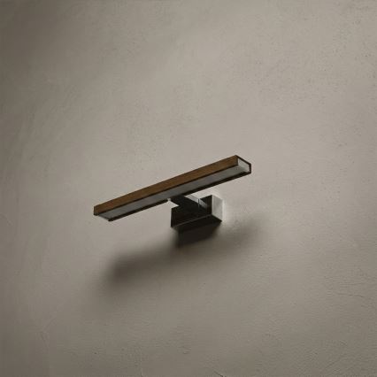 Brilagi - LED kopalniška osvetlitev za ogledalo 3v1 WOODY MIRROR LED/8W/230V 40 cm IP44 sijajni krom/hrast oreh