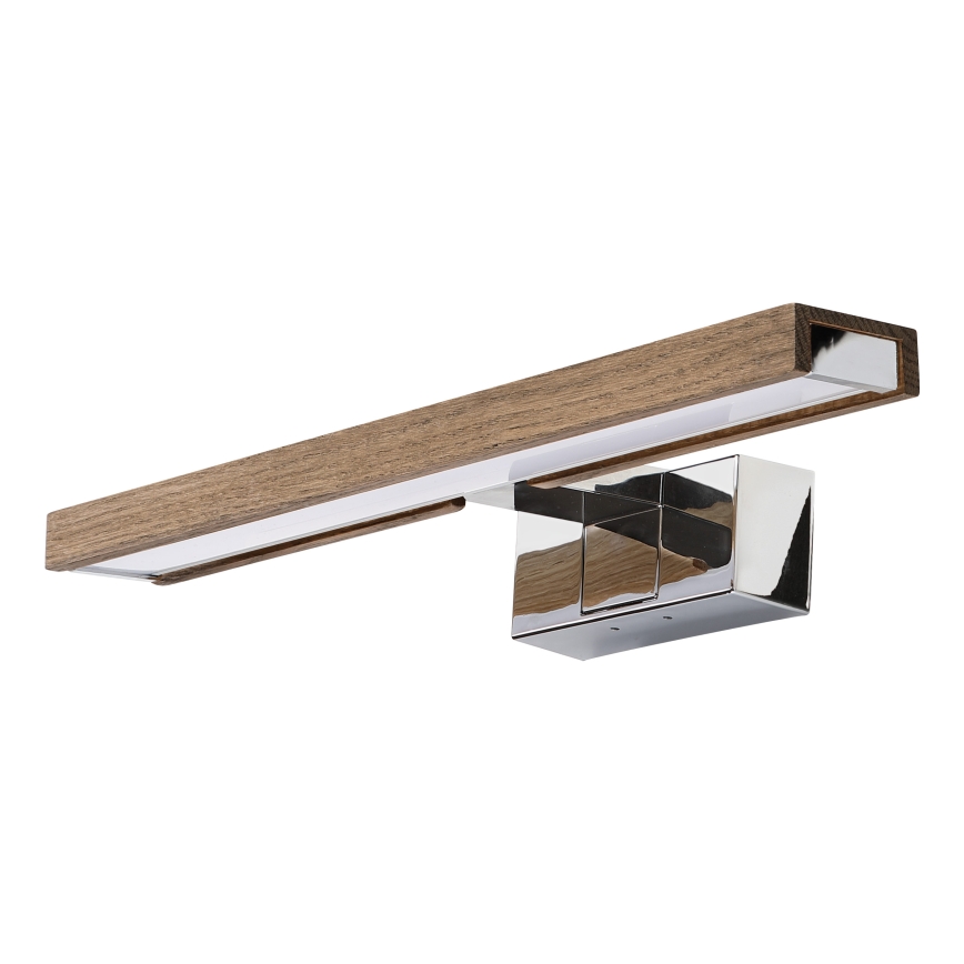 Brilagi - LED kopalniška osvetlitev za ogledalo 3v1 WOODY MIRROR LED/8W/230V 40 cm IP44 sijajni krom/hrast oreh