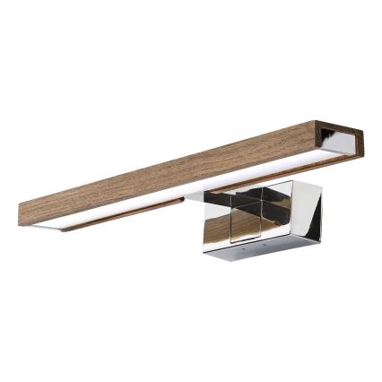 Brilagi - LED kopalniška osvetlitev za ogledalo 3v1 WOODY MIRROR LED/8W/230V 40 cm IP44 sijajni krom/hrast oreh