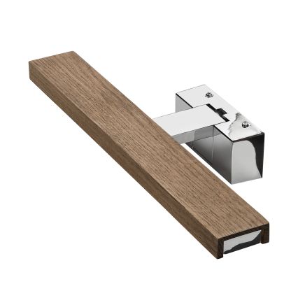Brilagi - LED kopalniška osvetlitev za ogledalo 3v1 WOODY MIRROR LED/8W/230V 40 cm IP44 sijajni krom/hrast oreh