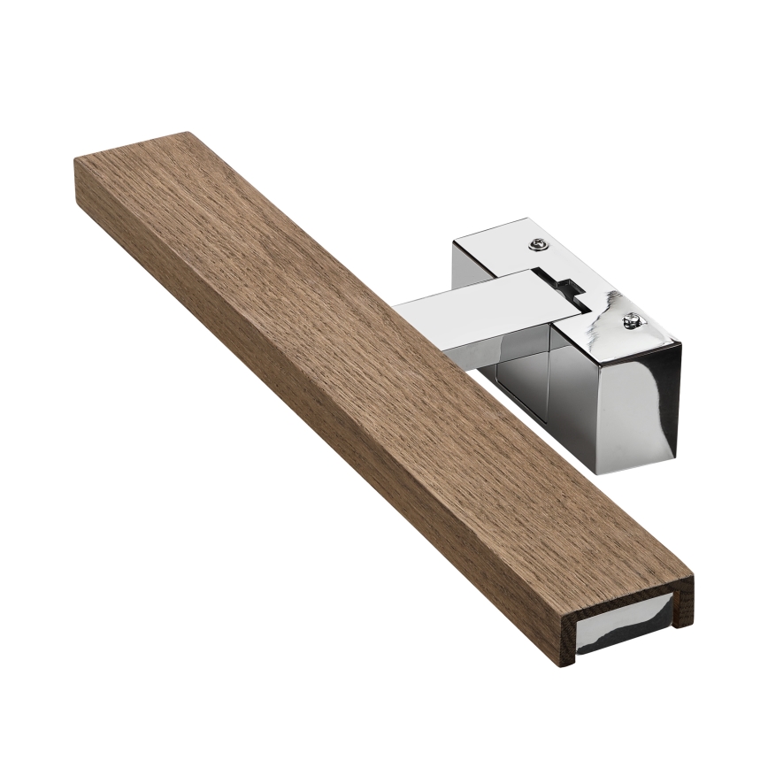 Brilagi - LED kopalniška osvetlitev za ogledalo 3v1 WOODY MIRROR LED/8W/230V 40 cm IP44 sijajni krom/hrast oreh