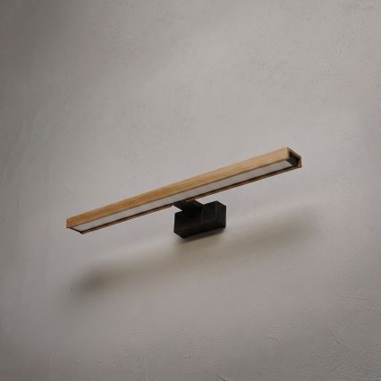 Brilagi - LED kopalniška razsvetljava za ogledalo 3 v 1 WOODY MIRROR LED/12W/230V 60 cm IP44 črna/hrast