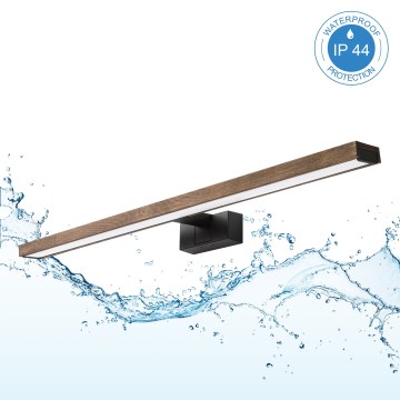 Brilagi - LED kopalniška osvetlitev za ogledalo 3v1 WOODY MIRROR LED/15W/230V 80 cm IP44 črna/hrast/oreh