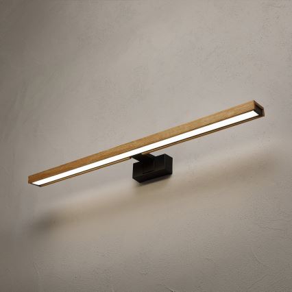 Brilagi - LED kopalniška osvetlitev za ogledalo 3 v 1 WOODY MIRROR LED/15W/230V 80 cm IP44 črna/hrast
