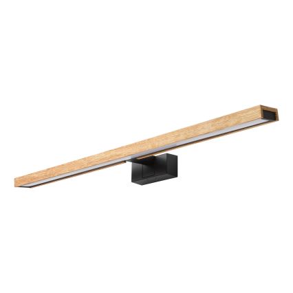 Brilagi - LED kopalniška osvetlitev za ogledalo 3 v 1 WOODY MIRROR LED/15W/230V 80 cm IP44 črna/hrast