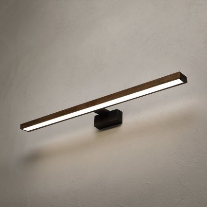 Brilagi - LED kopalniška osvetlitev za ogledalo 3v1 WOODY MIRROR LED/15W/230V 80 cm IP44 črna/hrast/oreh