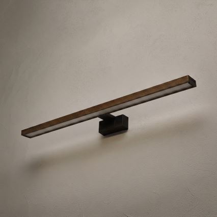 Brilagi - LED kopalniška osvetlitev za ogledalo 3v1 WOODY MIRROR LED/15W/230V 80 cm IP44 črna/hrast/oreh