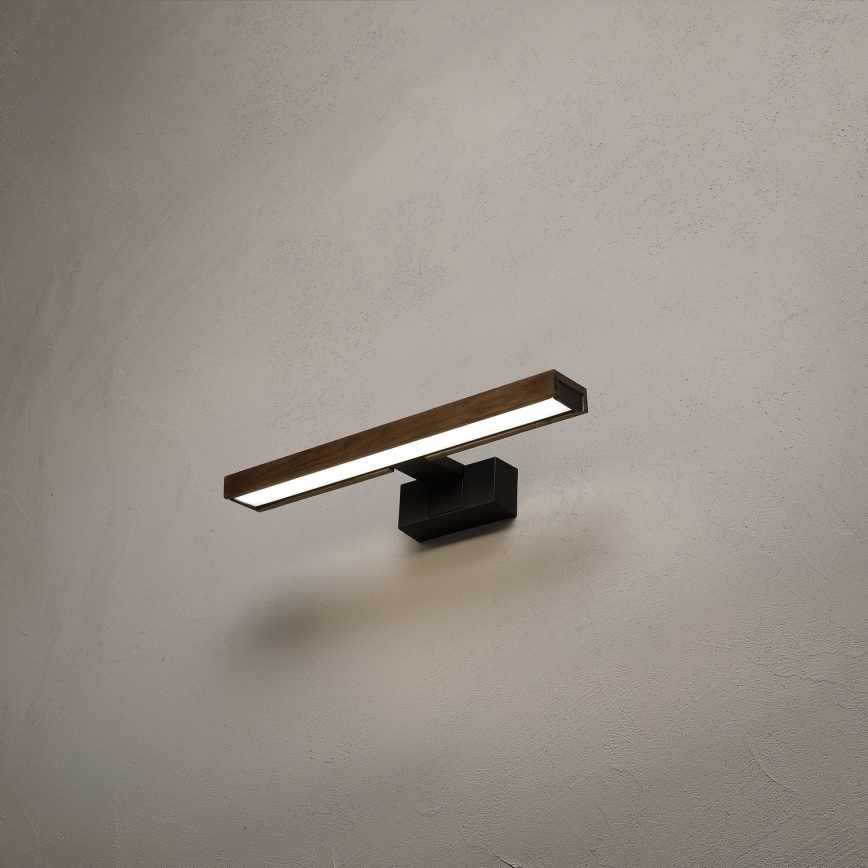 Brilagi - LED kopalniška osvetlitev ogledala 3v1 WOODY MIRROR LED/8W/230V 40 cm IP44 črna/hrast oreh