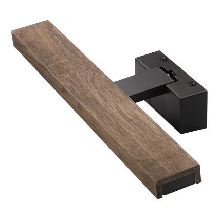 Brilagi - LED kopalniška osvetlitev ogledala 3v1 WOODY MIRROR LED/8W/230V 40 cm IP44 črna/hrast oreh