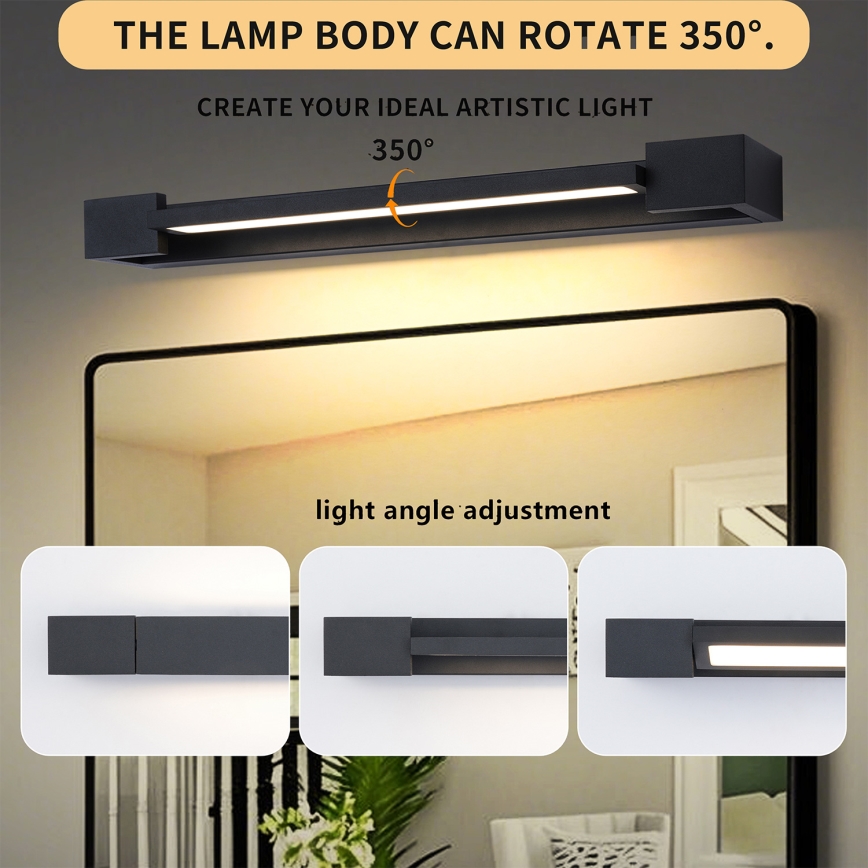 Brilagi - LED kopalniška osvetlitev za ogledalo AQUA LINE LED/12W/230V 45 cm IP44 črna CRI 90