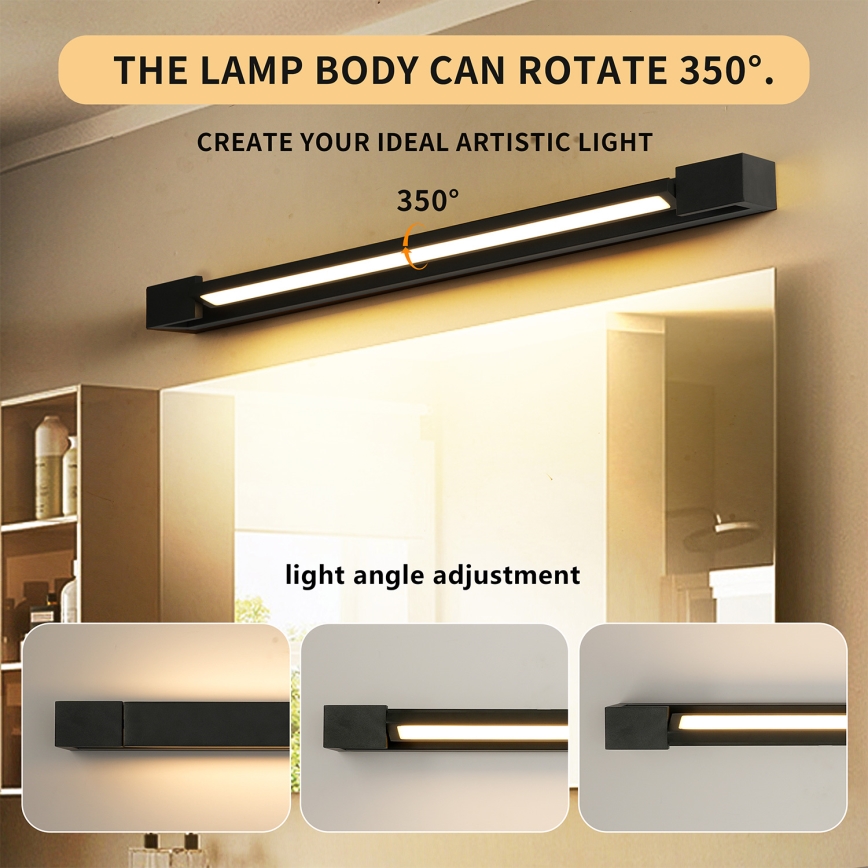 Brilagi - LED osvetlitev za kopalniško ogledalo AQUA LINE LED/18W/230V 60 cm IP44 črna CRI 90