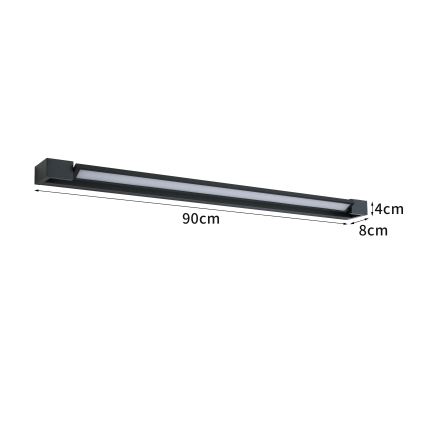 Brilagi - LED osvetlitev za kopalniško ogledalo AQUA LINE LED/24W/230V 90 cm IP44 črna CRI 90
