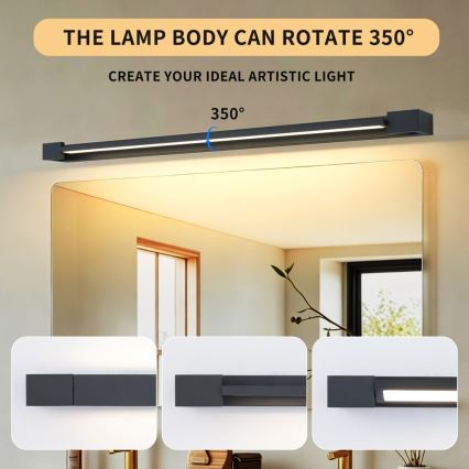 BRILAGI - LED osvetlitev ogledala za kopalnico AQUA LINE LED/28W/230V 100 cm IP44 črna CRI 90