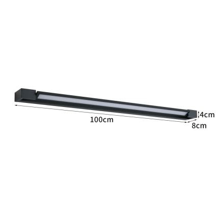 BRILAGI - LED osvetlitev ogledala za kopalnico AQUA LINE LED/28W/230V 100 cm IP44 črna CRI 90