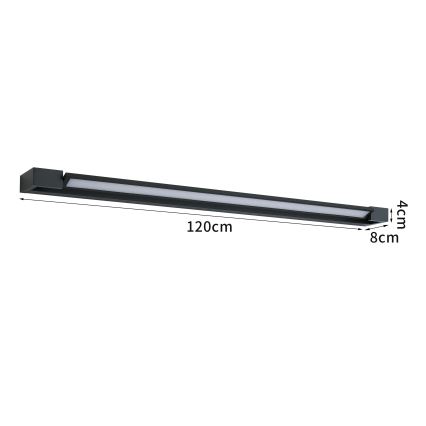 Brilagi - LED kopalniška osvetlitev za ogledalo AQUA LINE LED/36W/230V 120 cm IP44 črna CRI 90