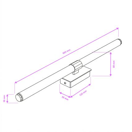 Brilagi - LED kopalniška svetilka za ogledalo DIANA LED/10W/230V 60 cm IP44 črna