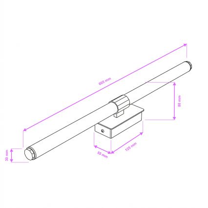 Brilagi - LED kopalniška svetilka za ogledalo DIANA LED/10W/230V 60 cm IP44 črna