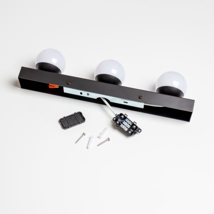 Brilagi - LED osvetlitev za kopalniško ogledalo HOLLYWOOD 3xLED/3W/230V 39 cm IP44 črna