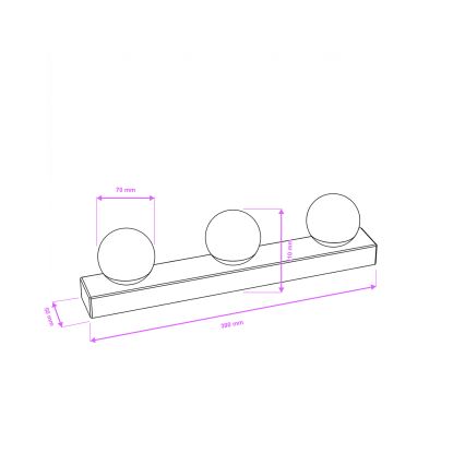 Brilagi - LED kopalniška osvetlitev za ogledalo HOLLYWOOD 3xLED/3W/230V 39 cm IP44 zlata