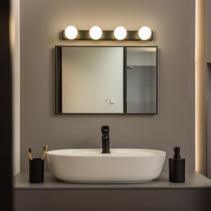 Brilagi - LED kopalniška osvetlitev za ogledalo HOLLYWOOD 4xLED/3W/230V 53 cm IP44 črna