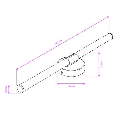 Brilagi - LED kopalniška osvetlitev za ogledalo LARA LED/10W/230V 60 cm IP44 sijajni krom