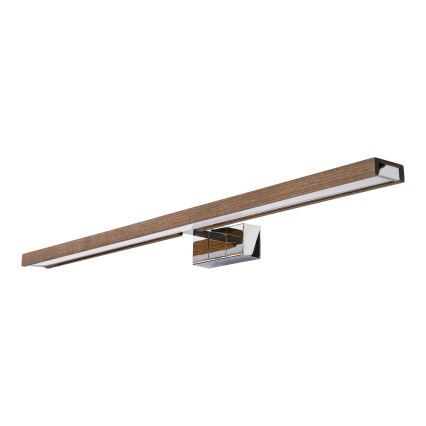 BRILAGI - Kopalniška osvetlitev za ogledalo WOODY MIRROR 3v1 LED/15W/230V 80 cm IP44 sijajni krom/hrast oreh