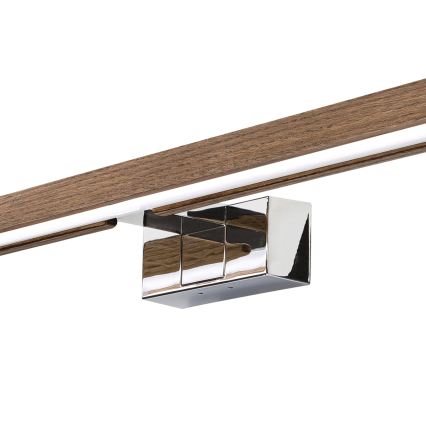 BRILAGI - Kopalniška osvetlitev za ogledalo WOODY MIRROR 3v1 LED/15W/230V 80 cm IP44 sijajni krom/hrast oreh