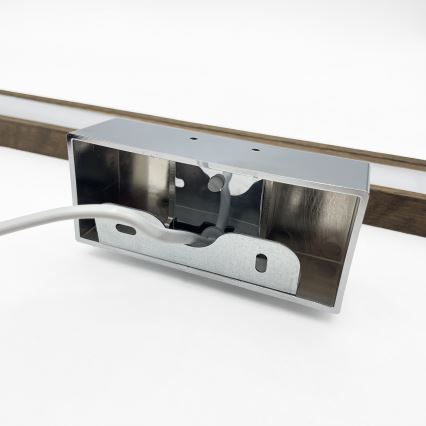 BRILAGI - Kopalniška osvetlitev za ogledalo WOODY MIRROR 3v1 LED/15W/230V 80 cm IP44 sijajni krom/hrast oreh