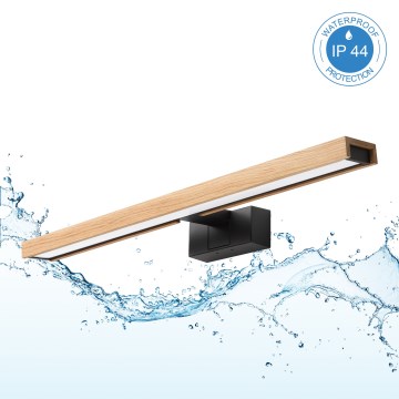 Brilagi - LED kopalniška razsvetljava za ogledalo 3 v 1 WOODY MIRROR LED/12W/230V 60 cm IP44 črna/hrast