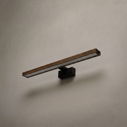Brilagi - LED kopalniška osvetlitev za ogledalo 3 v 1 WOODY MIRROR LED/12W/230V IP44 črna/hrast-oreh