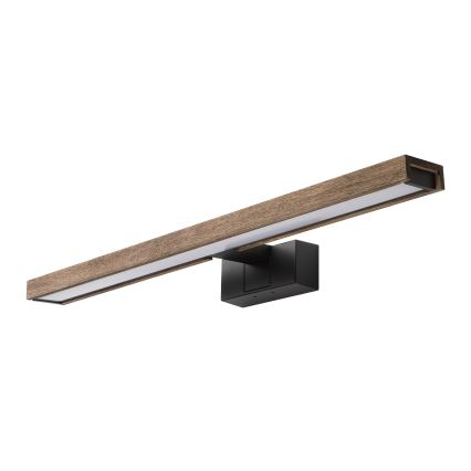 Brilagi - LED kopalniška osvetlitev za ogledalo 3 v 1 WOODY MIRROR LED/12W/230V IP44 črna/hrast-oreh