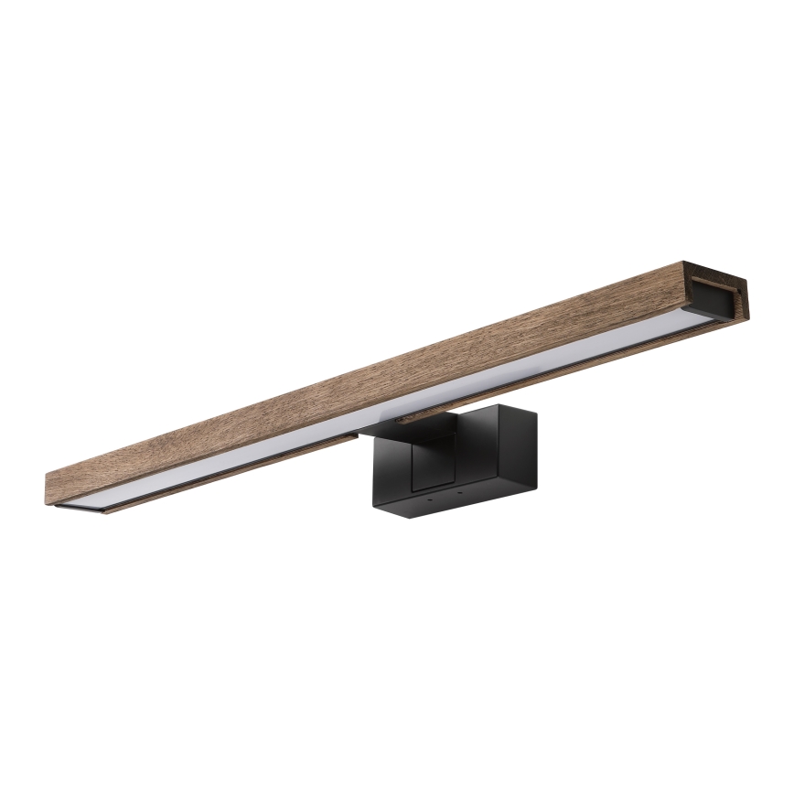 Brilagi - LED kopalniška osvetlitev za ogledalo 3 v 1 WOODY MIRROR LED/12W/230V IP44 črna/hrast-oreh
