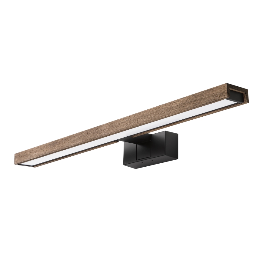 Brilagi - LED kopalniška osvetlitev za ogledalo 3 v 1 WOODY MIRROR LED/12W/230V IP44 črna/hrast-oreh