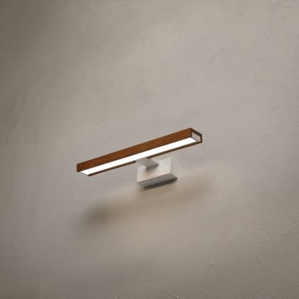 Brilagi - LED kopalniška osvetlitev za ogledalo 3 v 1 WOODY MIRROR LED/8W/230V 40 cm IP44 bela/hrast-češnja