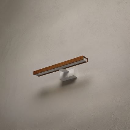 Brilagi - LED kopalniška osvetlitev za ogledalo 3 v 1 WOODY MIRROR LED/8W/230V 40 cm IP44 bela/hrast-češnja