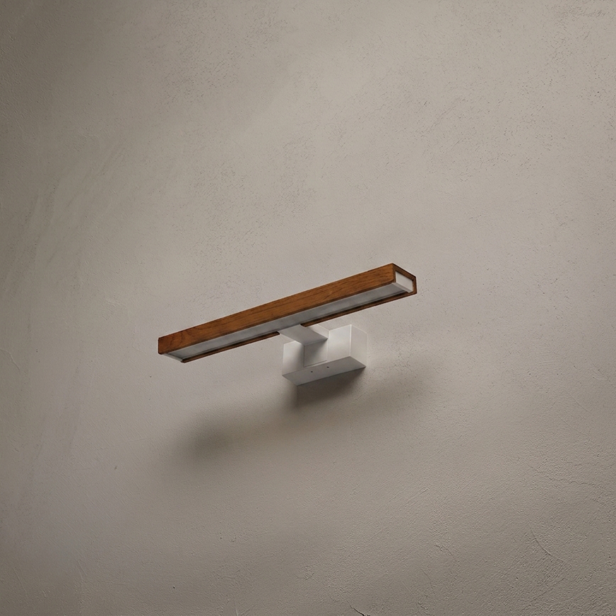 Brilagi - LED kopalniška osvetlitev za ogledalo 3 v 1 WOODY MIRROR LED/8W/230V 40 cm IP44 bela/hrast-češnja