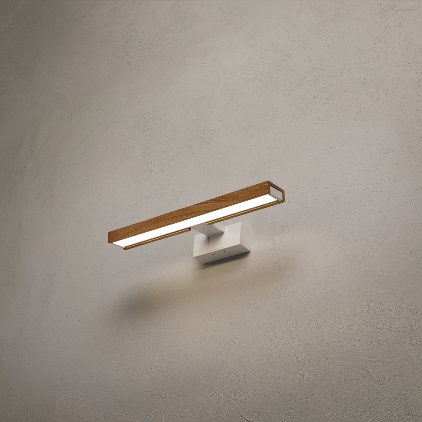 Brilagi - LED kopalniška osvetlitev za ogledalo 3 v 1 WOODY MIRROR LED/8W/230V 40 cm IP44 bela/hrast