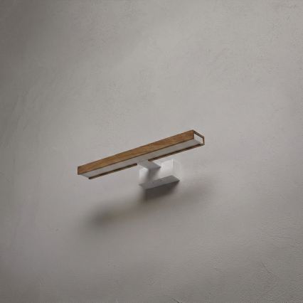 Brilagi - LED kopalniška osvetlitev za ogledalo 3 v 1 WOODY MIRROR LED/8W/230V 40 cm IP44 bela/hrast