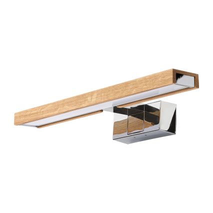 Brilagi - LED kopalniška razsvetljava za ogledalo 3 v 1 WOODY MIRROR LED/8W/230V 40 cm IP44 sijajni krom/hrast