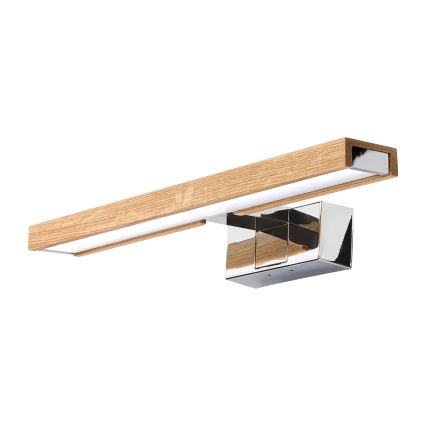 Brilagi - LED kopalniška razsvetljava za ogledalo 3 v 1 WOODY MIRROR LED/8W/230V 40 cm IP44 sijajni krom/hrast