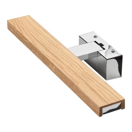Brilagi - LED kopalniška razsvetljava za ogledalo 3 v 1 WOODY MIRROR LED/8W/230V 40 cm IP44 sijajni krom/hrast