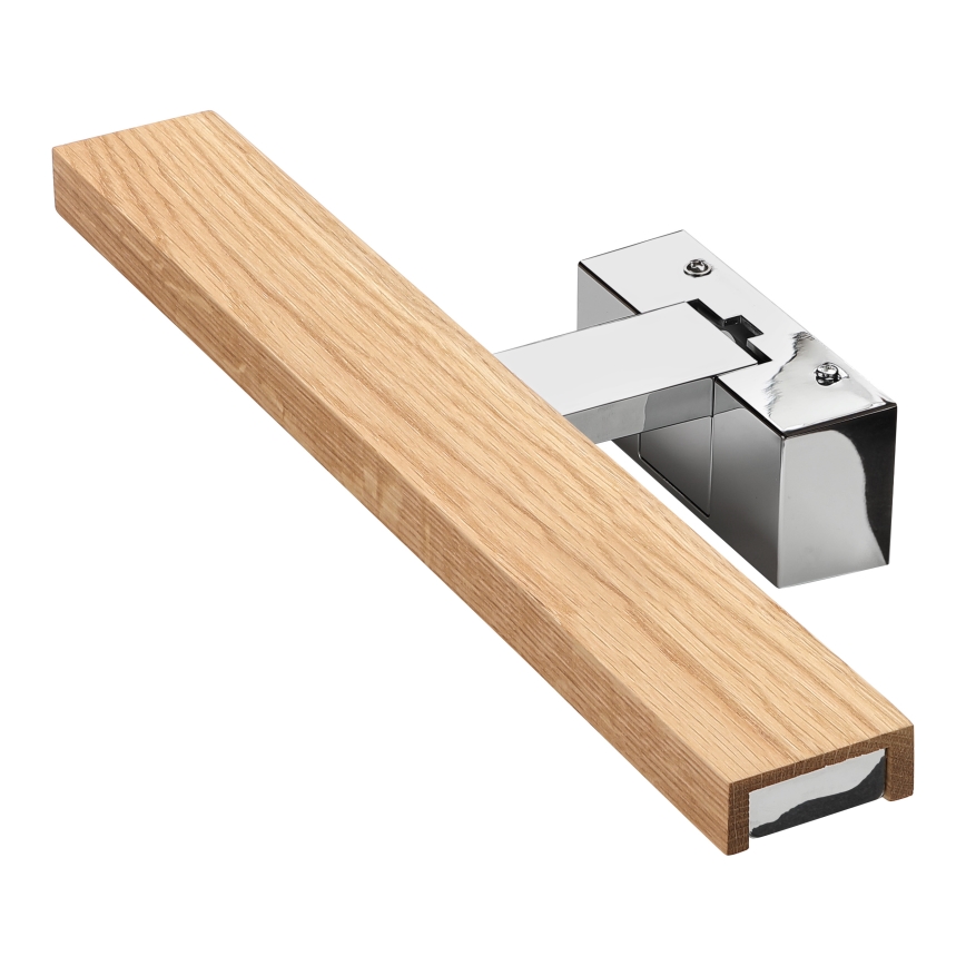 Brilagi - LED kopalniška razsvetljava za ogledalo 3 v 1 WOODY MIRROR LED/8W/230V 40 cm IP44 sijajni krom/hrast