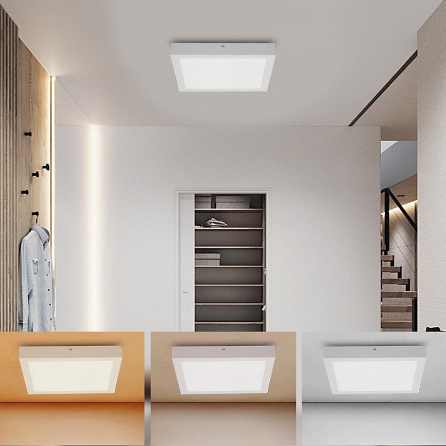 Brilagi - LED Kopalniška stropna svetilka FRAME LED/24W/230V 30x30 cm 3000/4000/6000K IP44 bela